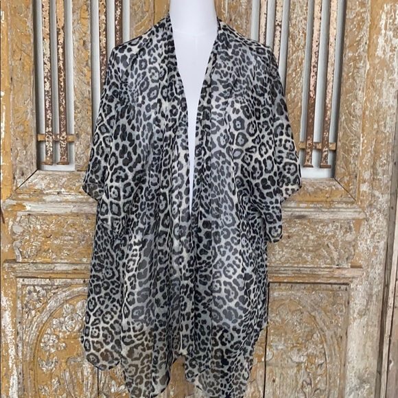 Kohls Leopard Print Sheer Cardigan 